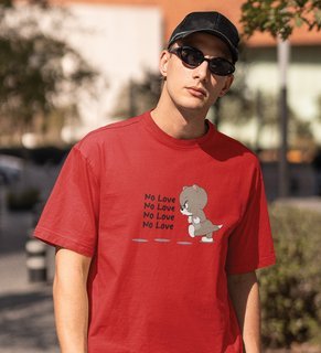 Again No Love : Sublimation Printed (Red) T-Shirt For Singles