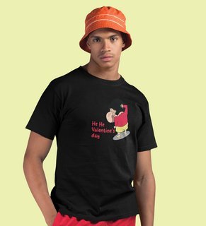 Valentine's Day Is Here: Printed (black) T-Shirt For Singles