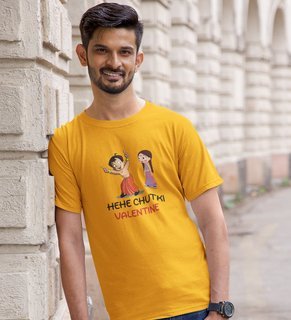 Happy Couples: Amazingly Printed (yellow) T-Shirt For Singles