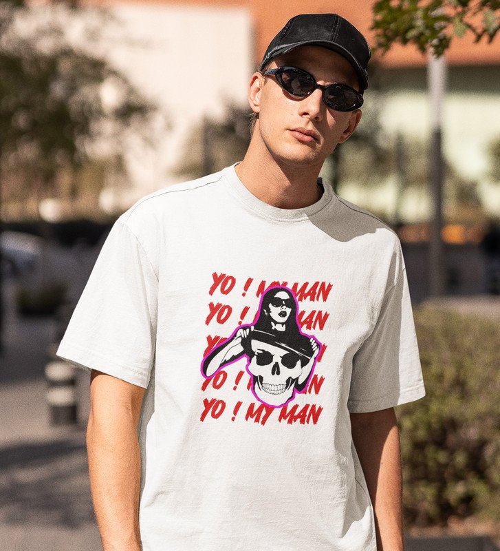 Lover's Paradise: Sublimation Printed (white) T-Shirt For Singles
