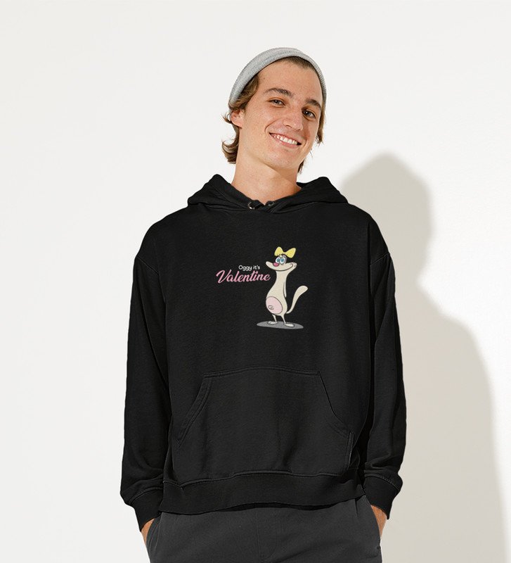 Cats Love Valentines: Amazing Printed (black) Hoodies For Singles