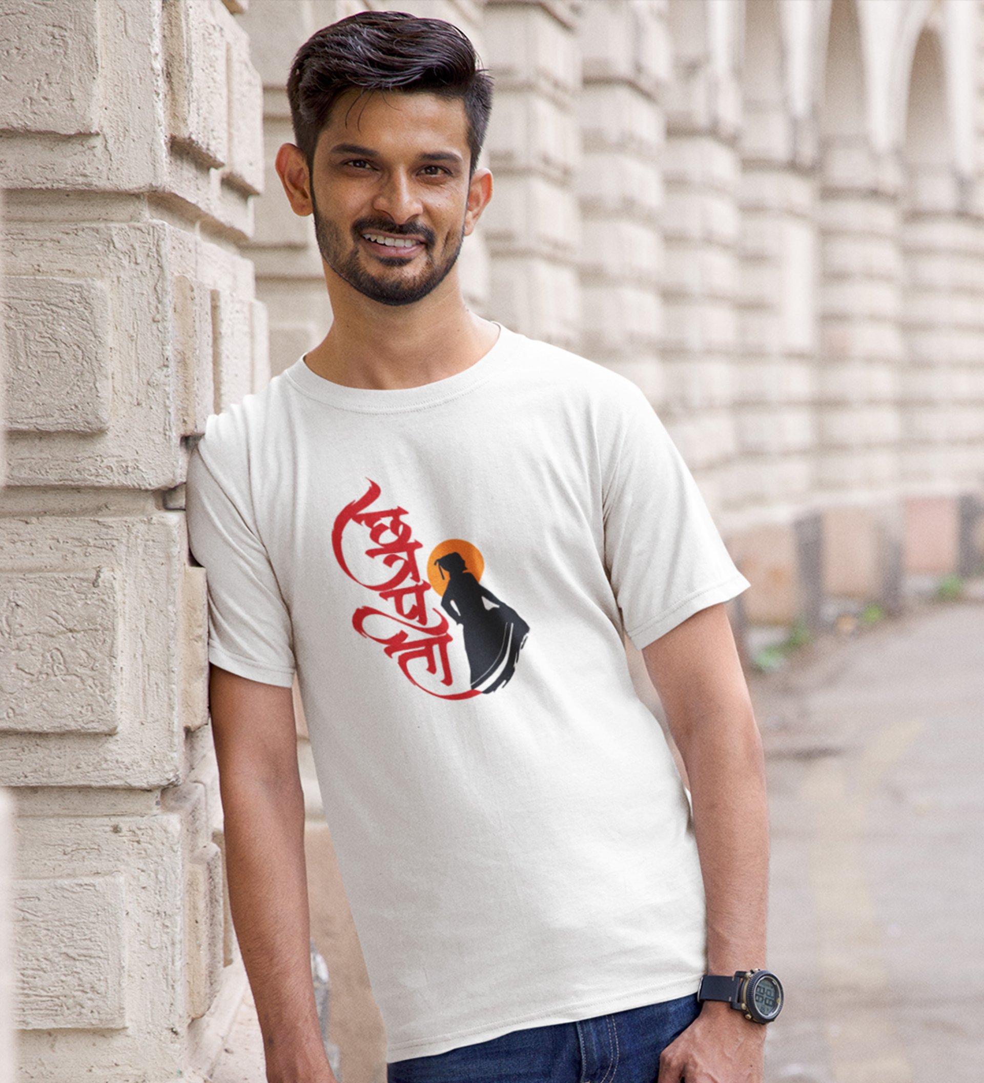 The great warrior Combed Cotton Printed Half Sleeve T-hirt