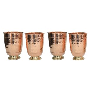 Royal hammered coppered jug with 4 glass- home and decore beautiful Vibrant handmde object.
