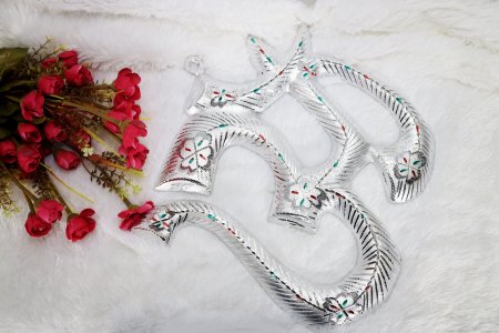 Om: sterling, silver om sculpture thick- Gifts for All Occasions - Peaceful & Meditating Atmosphere - Negative Energy Absorption