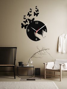 Butterfly-Eagle Based Clock (Black C) - Suitable For The Decoration Of A House - Foremost Gifting Material for Your Friends, Relatives and Close Ones