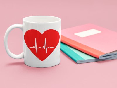 Heartbeat- Valentine's Day Gift- White Valentine Coffee Mug