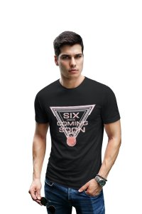 Six Pack Coming Soon, Scribbled letters, Round Neck Gym Tshirt (Black Tshirt) - Clothes for Gym Lovers - Suitable for Gym Going Person - Foremost Gifting Material for Your Friends and Close Ones