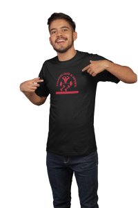 Fitness, Club and Sport, Round Neck Gym Tshirt (Black Tshirt) - Clothes for Gym Lovers - Foremost Gifting Material for Your Friends and Close Ones