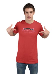 The First Time, Happiness Is Good Health, Round Neck Gym Tshirt (Red Tshirt) - Clothes for Gym Lovers - Suitable for Gym Going Person - Foremost Gifting Material for Your Friends and Close Ones