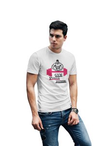 Gym, Power, Fitness, Round Neck Gym Tshirt (White Tshirt) - Clothes for Gym Lovers - Suitable for Gym Going Person - Foremost Gifting Material for Your Friends and Close Ones