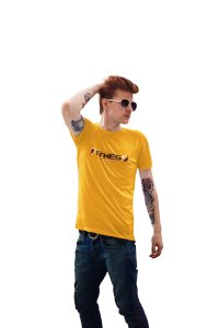 Power Fitness Strong, Round Neck Gym Tshirt (Yellow Tshirt) - Foremost Gifting Material for Your Friends and Close Ones