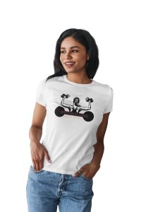 Bodybuilding Hardwork, A Girl Lifts Dumble, Bodybuilding (Cherry, Peech), Round Neck Gym Tshirt (White Tshirt) - Clothes for Gym Lovers - Suitable for Gym Going Person - Foremost Gifting Material for Your Friends and Close Ones