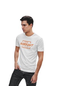 Gym, Workout, Be Strong, (BG Orange), Round Neck Gym Tshirt (White Tshirt) - Clothes for Gym Lovers - Foremost Gifting Material for Your Friends and Close Ones