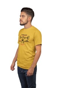 Fitness, Sports Is Strong And Beautiful, Round Neck Gym Tshirt (Yellow Tshirt) - Clothes for Gym Lovers - Suitable for Gym Going Person - Foremost Gifting Material for Your Friends and Close Ones