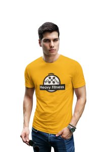 No Pain, Heavy Fitness, Round Neck Gym Tshirt (Yellow Tshirt) - Clothes for Gym Lovers - Suitable for Gym Going Person - Foremost Gifting Material for Your Friends and Close Ones