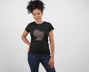 Pretty Hairs - Line Art for Female - Half Sleeves T-shirt