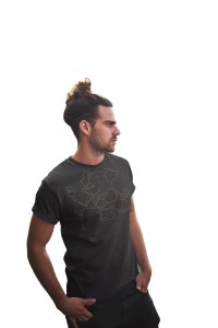 Elephant - Line Art for Male - Half Sleeves T-shirt