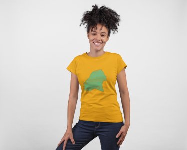 Blue Lady - Line Art for Female - Half Sleeves T-shirt