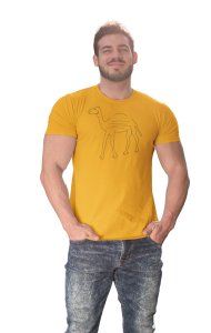 Camel - Line Art for Male - Half Sleeves T-shirt