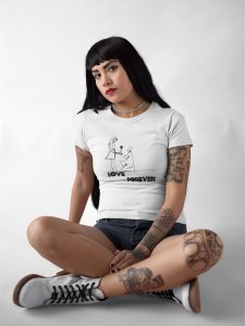 Love Forever - Line Art for Female - Half Sleeves T-shirt