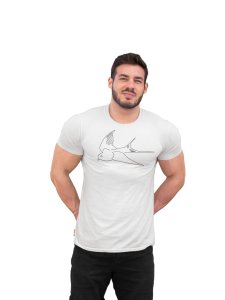 Flying Bird - Line Art for Male - Half Sleeves T-shirt