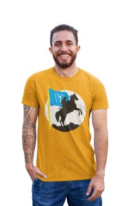 Warrior silhouette - Yellow - The Ertugrul Ghazi - 100% cotton t-shirt for Men with soft feel and a stylish cut