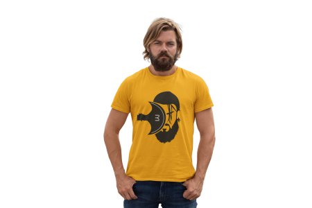Dirilis face Illustration - Yellow - The Ertugrul Ghazi - 100% cotton t-shirt for Men with soft feel and a stylish cut