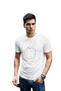 Apple - Line Art for Male - Half Sleeves T-shirt