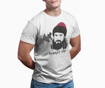 Turgupt Alp Face Illustration - White - The Ertugrul Ghazi - 100% cotton t-shirt for Men with soft feel and a stylish cut