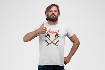 Turgut - White - The Ertugrul Ghazi - 100% cotton t-shirt for Men with soft feel and a stylish cut