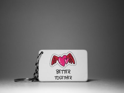 Better Together -Pink Heart -White -Valentine's Special Keychains(Pack Of 2)