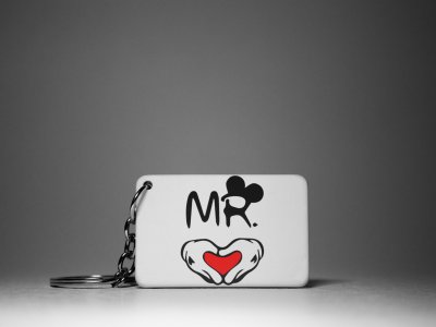 Mr. And Mrs.-Mickey And Minnie-Couple Keychain -White -Valentine's Special Keychains(Pack Of 2)