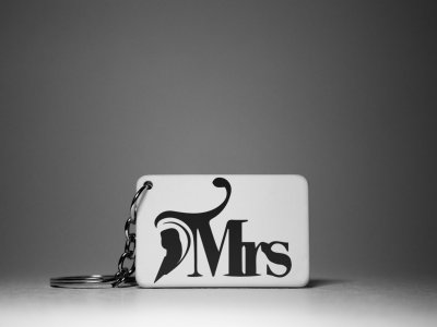 Mr. And Mrs.-Couple Keychain-White -Valentine's Special Keychains(Pack Of 2)
