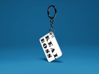 The Boss, The Real Boss-Couple Keychain-White -Valentine's Special Keychains(Pack Of 2)