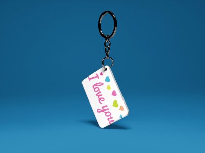 I Love You -Colourfull Hearts-White -Valentine's Special Keychains(Pack Of 2)