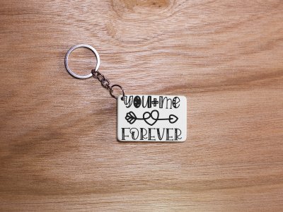 You+Me Forever -White -Valentine's Special Keychains(Pack Of 2)