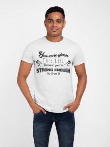Strong enough - White - printed T-shirts - Men's stylish clothing - Cool tees for boys