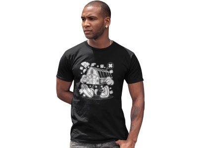 Walking Home -round crew neck cotton tshirts for men