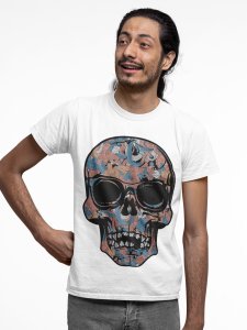 Colourful skull - White - printed T-shirts - Men's stylish clothing - Cool tees for boys