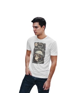To boldly go - Space exploration - White - printed T-shirts -Abstract Funny thoughtful creative illustrations - Men's stylish clothing - Cool tees for boys