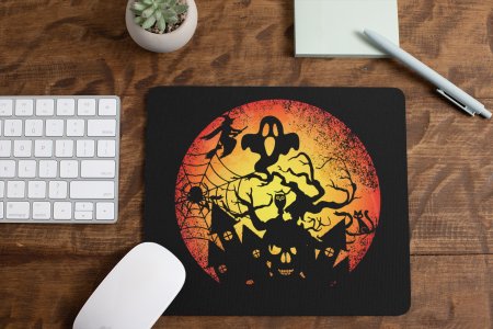 Witch entry -Haunted Houses-Ghost-Halloween Theme Mousepad