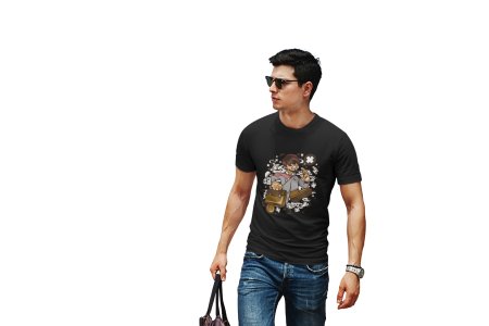 Office worker -round crew neck cotton tshirts for men