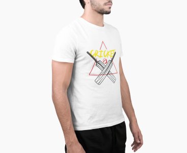 Cricket - Bats and ball Illustration - White - Printed - Sports cool Men's T-shirt