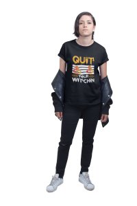 Quit, Witch hat- Printed Tees for Women's - designed for Halloween
