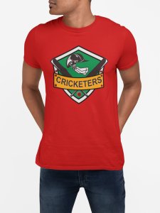 Cricketers - Red - Printed - Sports cool Men's T-shirt