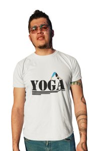 Yoga Text - White - Comfortable Yoga T-shirts for Yoga Printed Men's T-shirts White