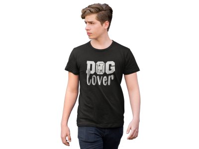 Dog lover - printed stylish Black cotton tshirt- tshirts for men