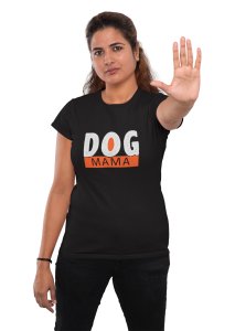 Dog mama - Black-printed cotton t-shirt - comfortable, stylish