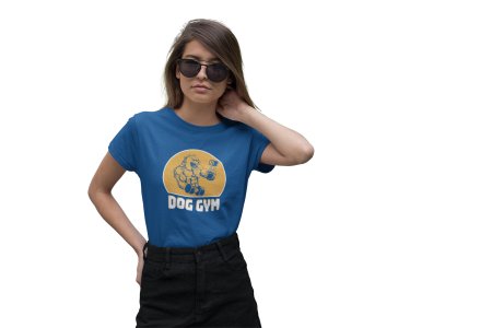 Dog gym -Blue - printed cotton t-shirt - comfortable, stylish
