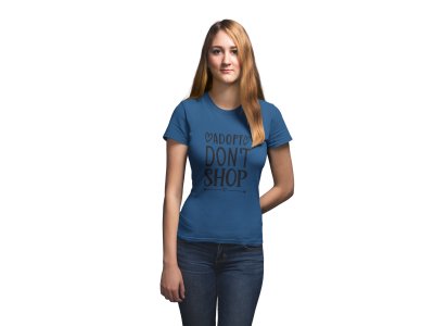 Adopt, don't shop -Blue-printed cotton t-shirt - comfortable, stylish